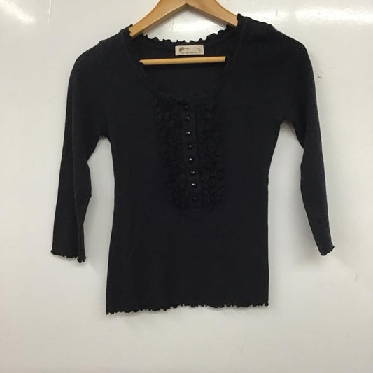 リズリサ LIZ LISA カットソー 七分袖 無地 黒 / ブラック /  レディース USED 古着 中古 10137312