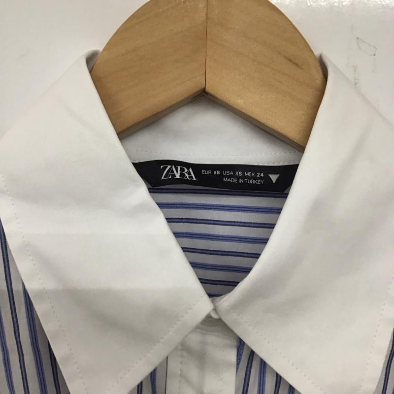 ザラ ZARA シャツ、ブラウス 長袖 長袖シャツ ストライプシャツ カラーシャツ XS ストライプ 白 / ホワイト / X 青 / ブルー /  レディース USED 古着 中古 10136462