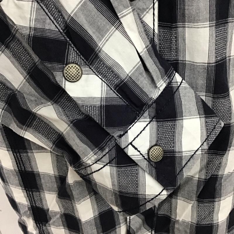 古着 USED シャツ、ブラウス 長袖 HELIX ワークシャツ XXL チェック 白 / ホワイト / X 紺 / ネイビー /  メンズ USED 古着 中古 10121368