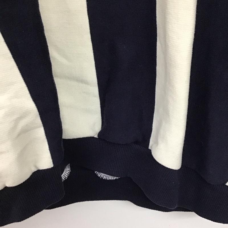 古着 USED トレーナー 長袖 長袖トレーナー スウェット クルーネック プルオーバー L ストライプ 白 / ホワイト / X 紺 / ネイビー /  メンズ USED 古着 中古 10141755
