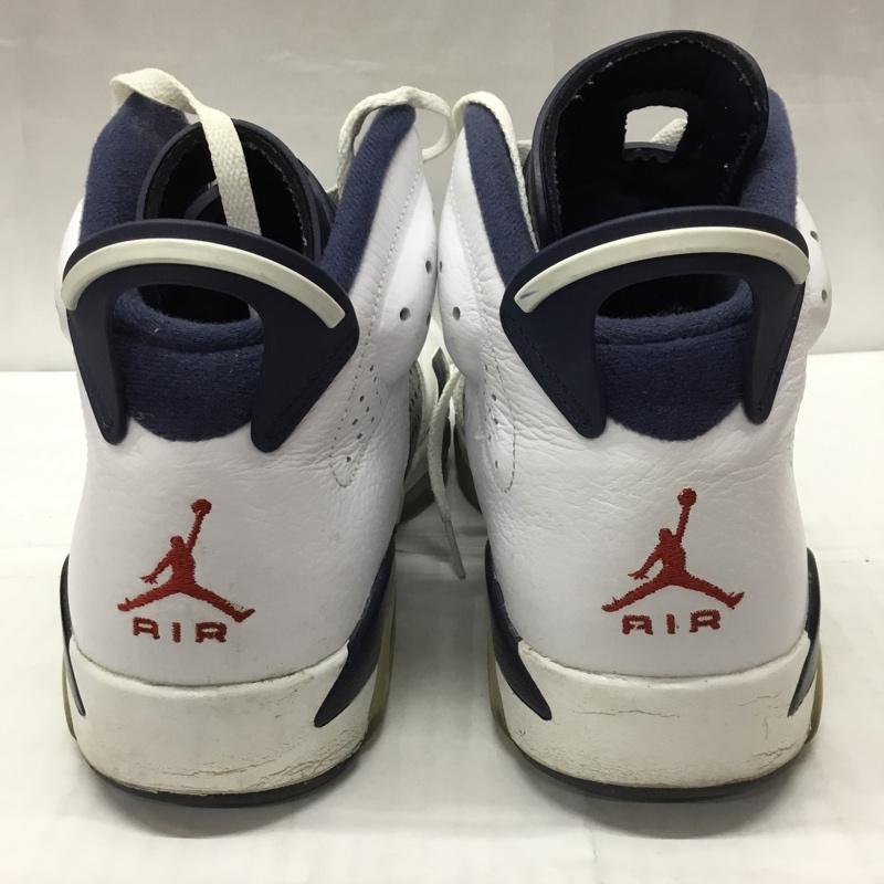 ナイキ NIKE スニーカー スニーカー 384664 130 AIR JORDAN 6 RETRO 28.5cm 箱有 28.5cm ワンポイント 白 / ホワイト / X 紺 / ネイビー /  メンズ USED 古着 中古 10112506