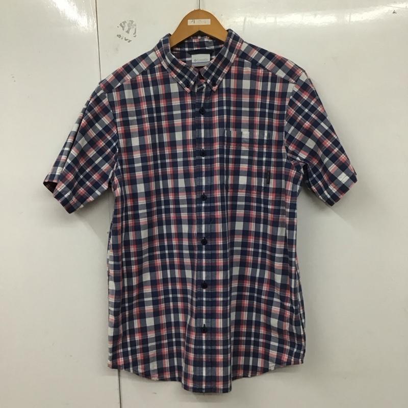 コロンビア Columbia シャツ、ブラウス 半袖 半袖シャツ チェックシャツ ボタンダウンシャツ L チェック マルチカラー / マルチカラー /  メンズ USED 古着 中古 10129653