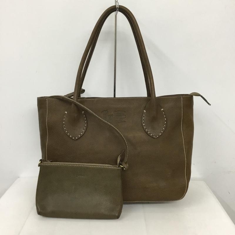 ゲンテン genten トートバッグ トートバッグ レザー ロゴ、文字 茶 / ブラウン /  レディース USED 古着 中古 10131234