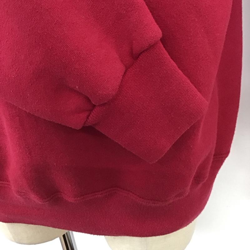 ハードロックカフェ HARD ROCK CAFE トレーナー 長袖 長袖トレーナー スウェット ジップアップネック リブスウェットカットソー ロゴ、文字 赤 / レッド /  メンズ USED 古着 中古 10124592