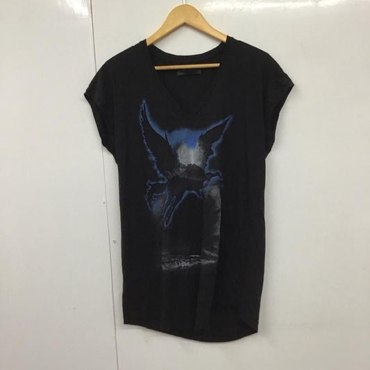 ディーゼル DIESEL Tシャツ 半袖 Vネック XS プリント 黒 / ブラック /  レディース USED 古着 中古 10130597