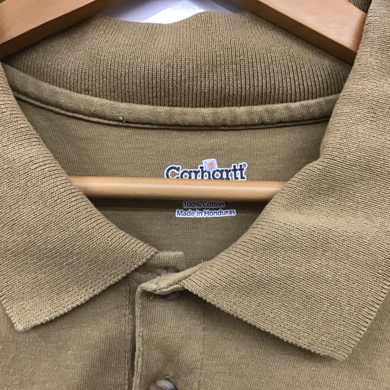 カーハート Carhartt ポロシャツ 半袖 半袖ポロシャツ カラーシャツ 半袖カットソー L ロゴ、文字 ベージュ / ベージュ /  メンズ USED 古着 中古 10150126