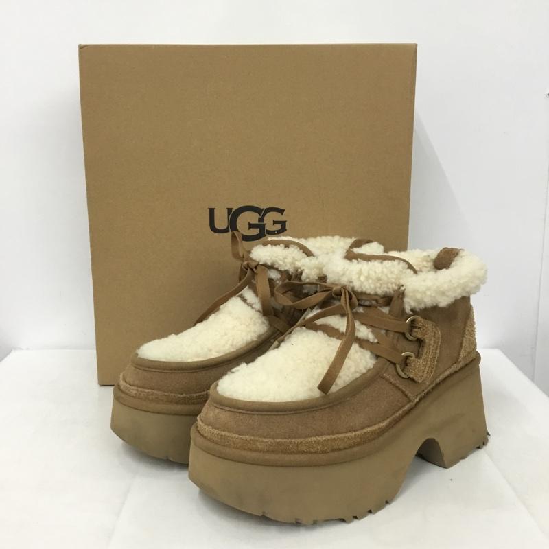 アグ UGG ブーツ ショートブーツ 1167772 Classic New Heights Lace Up 厚底 24cm 箱有 24.0cm ロゴ、文字 ベージュ / ベージュ /  レディース USED 古着 中古 10150367