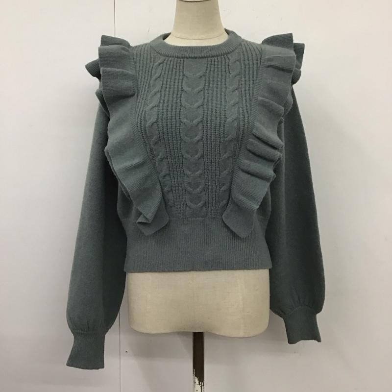 マウジー MOUSSY ニット、セーター 長袖 010ca570-6230 長袖ニット セーター フリル FREE 無地 青 / ブルー /  レディース USED 古着 中古 10124223