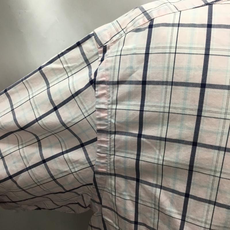 ノーティカ NAUTICA シャツ、ブラウス 半袖 NMW61002S ボタンダウン チェック L ワンポイント 桃 / ピンク / X 白 / ホワイト / X 紺 / ネイビー / X 水色 / ライトブルー /  メンズ USED 古着 中古 10109630