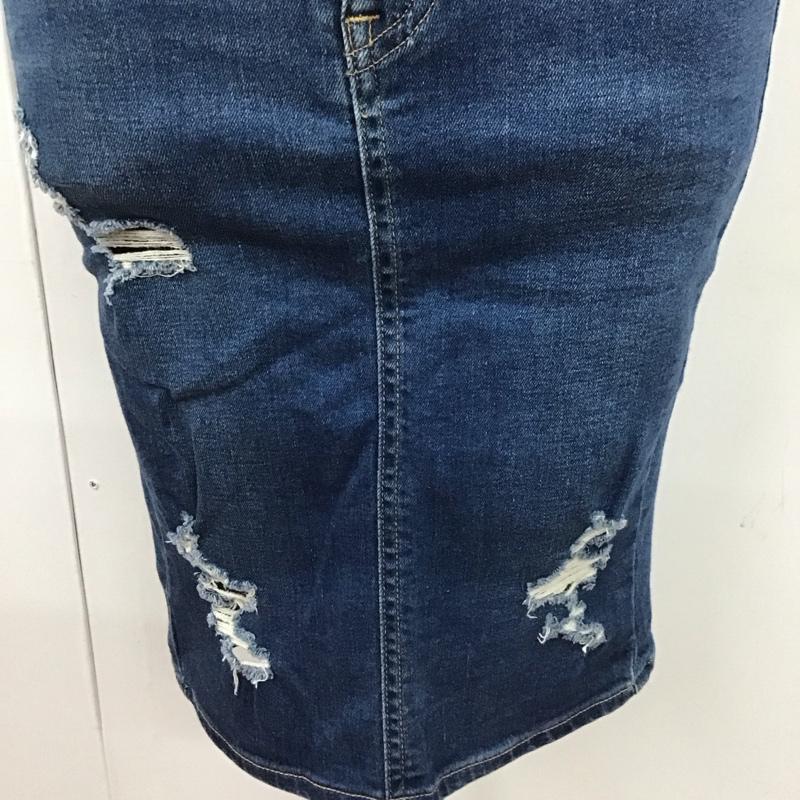 リー Lee スカート ひざ丈スカート LL0708 HERITAGE LASTIC HIGHペンシルスカート XS ダメージ加工 青 / ブルー /  レディース USED 古着 中古 10112993