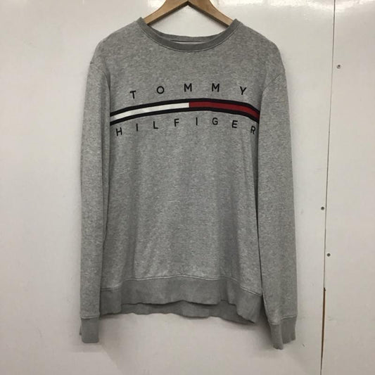 トミーヒルフィガー TOMMY HILFIGER トレーナー 長袖 長袖 XXL ロゴ、文字 灰 / グレー /  メンズ USED 古着 中古 10138599