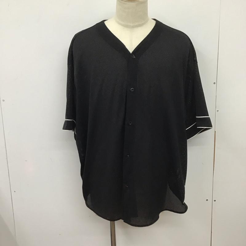 シーフロアコントロール S.F.C シャツ、ブラウス 半袖 半袖シャツ ノーカラーシャツ 前ボタン 無地 黒 / ブラック /  メンズ USED 古着 中古 10126977