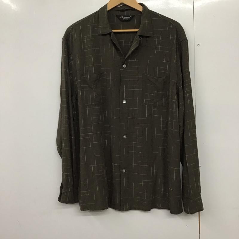 タウンクラフト TOWNCRAFT シャツ、ブラウス 長袖 XL  カーキ / カーキ /  メンズ USED 古着 中古 10141108