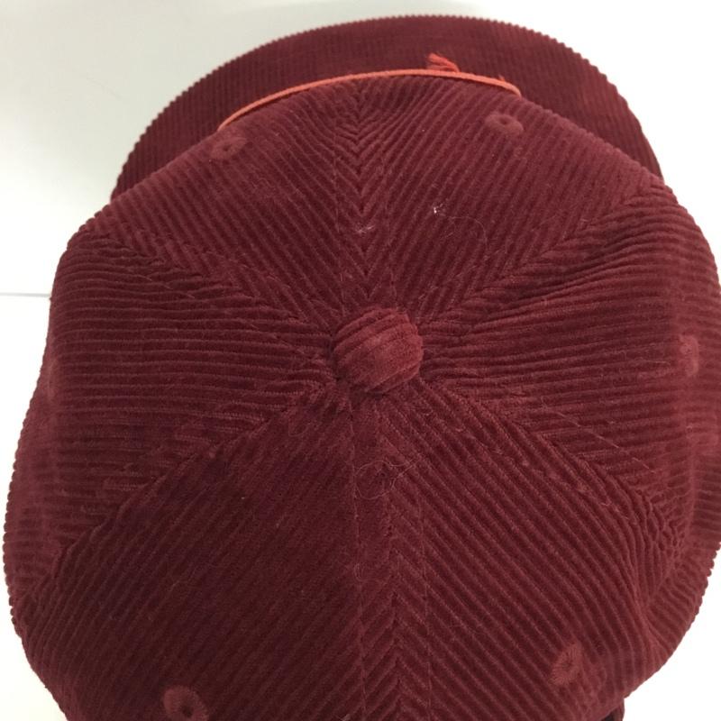 ニューハッタン newhattan 帽子 キャップ コーデュロイ ワッペン ロゴ、文字 えんじ / ワインレッド /  メンズ USED 古着 中古 10137890