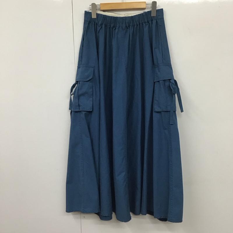 ニコアンド niko and... スカート ロングスカート L 無地 青 / ブルー /  レディース USED 古着 中古 10131606