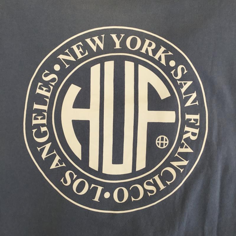 ハフ HUF Tシャツ 長袖 RN#114910　長袖Tシャツ XL ロゴ、文字 水色 / ライトブルー /  メンズ USED 古着 中古 10127555