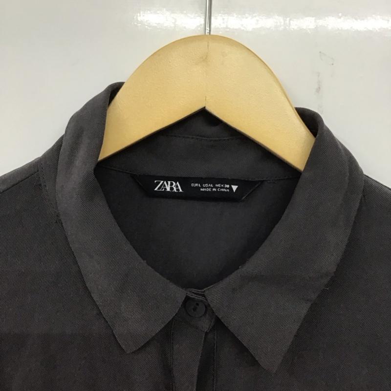 ザラ ZARA ワンピース ミニスカート L 無地 チャコールグレー / チャコールグレー /  レディース USED 古着 中古 10139920