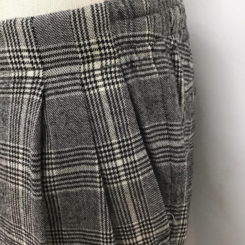 アメリカーナ AMERICANA パンツ スラックス ウール混 M チェック 黒 / ブラック / X 白 / ホワイト /  レディース USED 古着 中古 10117366