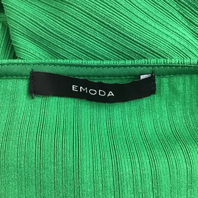 エモダ EMODA カーディガン 長袖 長袖カーディガン 前ボタン ワイドネック 無地 緑 / グリーン /  レディース USED 古着 中古 10125154