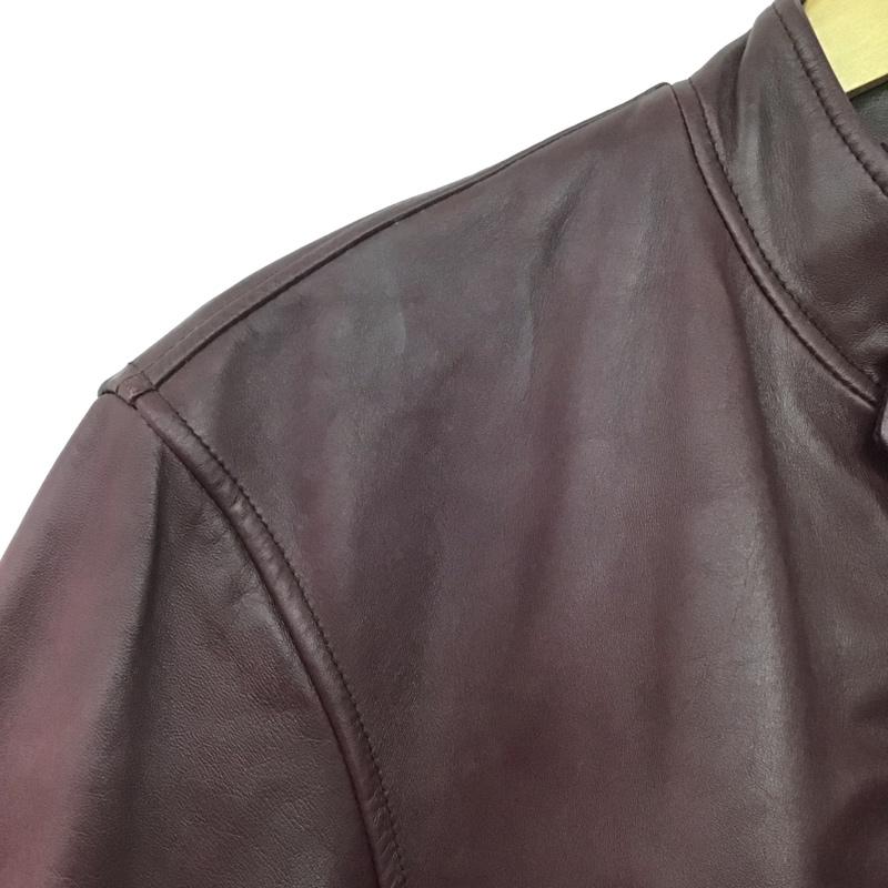 ポールスミス Paul Smith ジャケット、上着 ジャケット、ブレザー ジップアップジャケット レザージャケット アウター L 無地 えんじ / ワインレッド /  メンズ USED 古着 中古 10147021