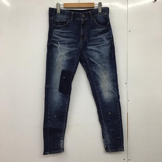 レトロエンジン Retro Engine パンツ デニム、ジーンズ デニムパンツ スリムパンツ カジュアルパンツ ストレッチパンツ L ダメージ加工 インディゴ / インディゴ /  メンズ USED 古着 中古 10150759