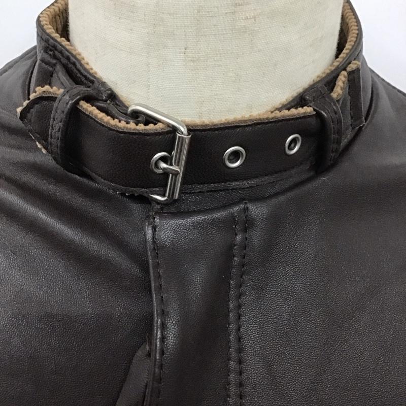 ショット schott ジャケット、上着 ジャケット、ブレザー ジップアップジャケット シングルレザージャケット カジュアルジャケット アウター S 無地 茶 / ブラウン /  メンズ USED 古着 中古 10124544
