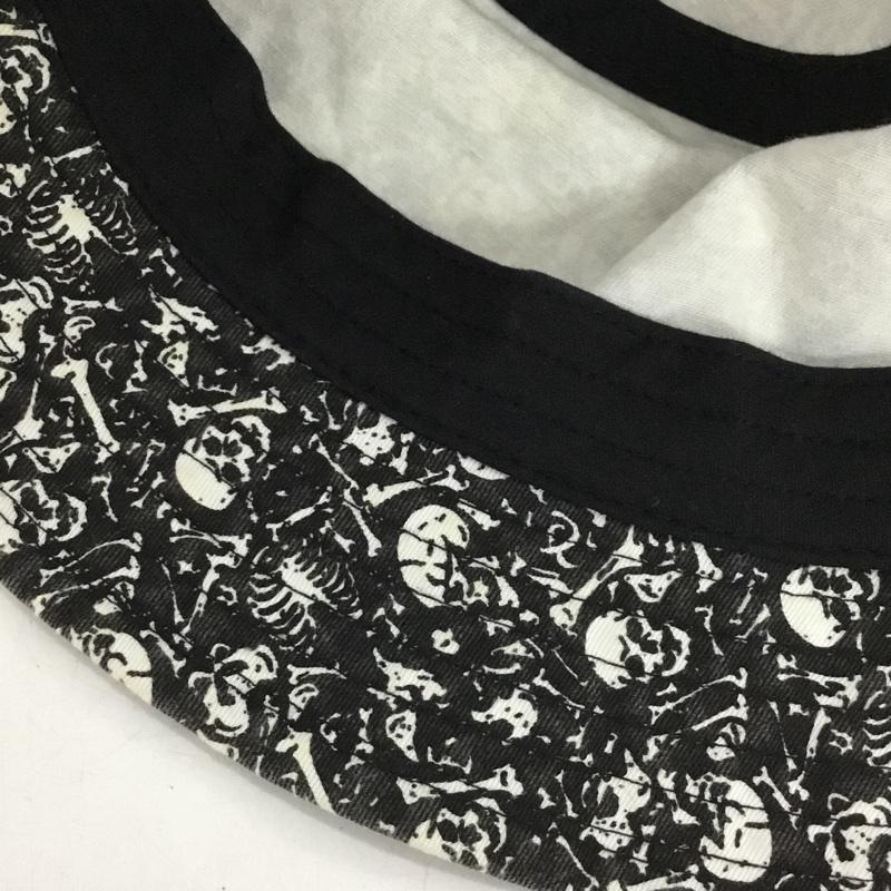 ステューシー STUSSY 帽子 ハット バケットハット ドクロ スカル 総柄 黒 / ブラック / X 白 / ホワイト /  メンズ USED 古着 中古 10147564