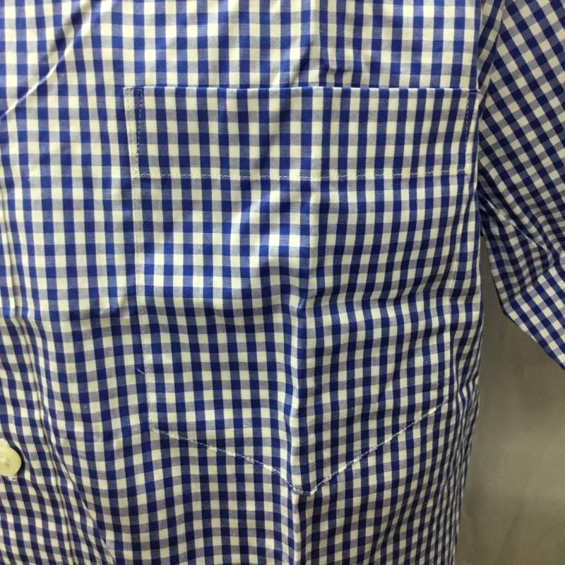 トミーヒルフィガー TOMMY HILFIGER シャツ、ブラウス 半袖 114-112402-020 ボタンダウン 胸ポケット M チェック 白 / ホワイト / X 青 / ブルー /  メンズ USED 古着 中古 10111605