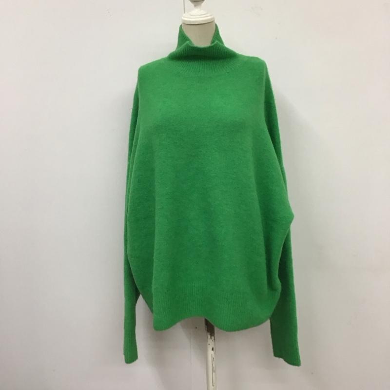 ザラ ZARA ニット、セーター 長袖 5536 112 500 ハイネック タートルネック L 無地 緑 / グリーン /  レディース USED 古着 中古 10119605