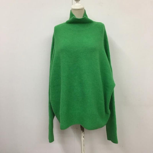 ザラ ZARA ニット、セーター 長袖 5536 112 500 ハイネック タートルネック L 無地 緑 / グリーン /  レディース USED 古着 中古 10119605
