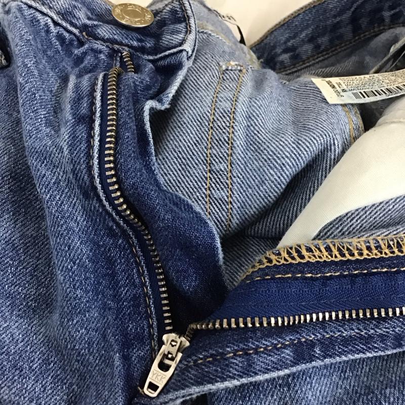 ザラ ZARA パンツ デニム、ジーンズ 6045 125 400 ハイウエスト ワイドパンツ 無地 青 / ブルー /  レディース USED 古着 中古 10120591