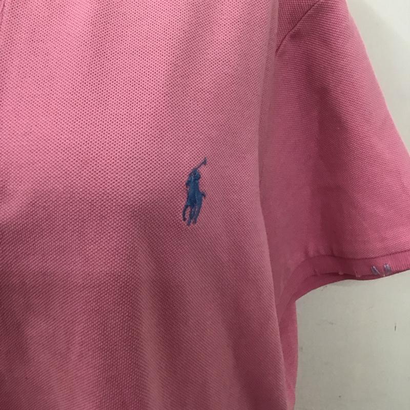 ポロラルフローレン POLO RALPH LAUREN ポロシャツ 半袖 211843252001 鹿の子 ビーズ 刺繍 XL ワンポイント 桃 / ピンク /  レディース USED 古着 中古 10108285