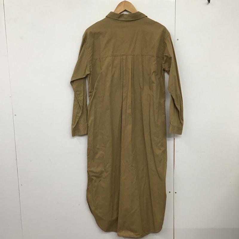 ニコアンド niko and... シャツワンピース 長袖 ST74CH02AD ロングスカート ロング丈 長袖 L 無地 茶 / ブラウン /  レディース USED 古着 中古 10144378