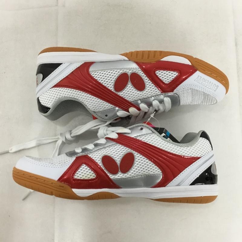 バタフライ BUTTERFLY スニーカー スニーカー NXB1301 93600 レゾライン トライネックス 卓球シューズ 25cm 箱有 25.0cm ロゴ、文字 白 / ホワイト / X 黒 / ブラック / X 赤 / レッド / X 銀 / シルバー /  レディース USED 古着 中古 10147931