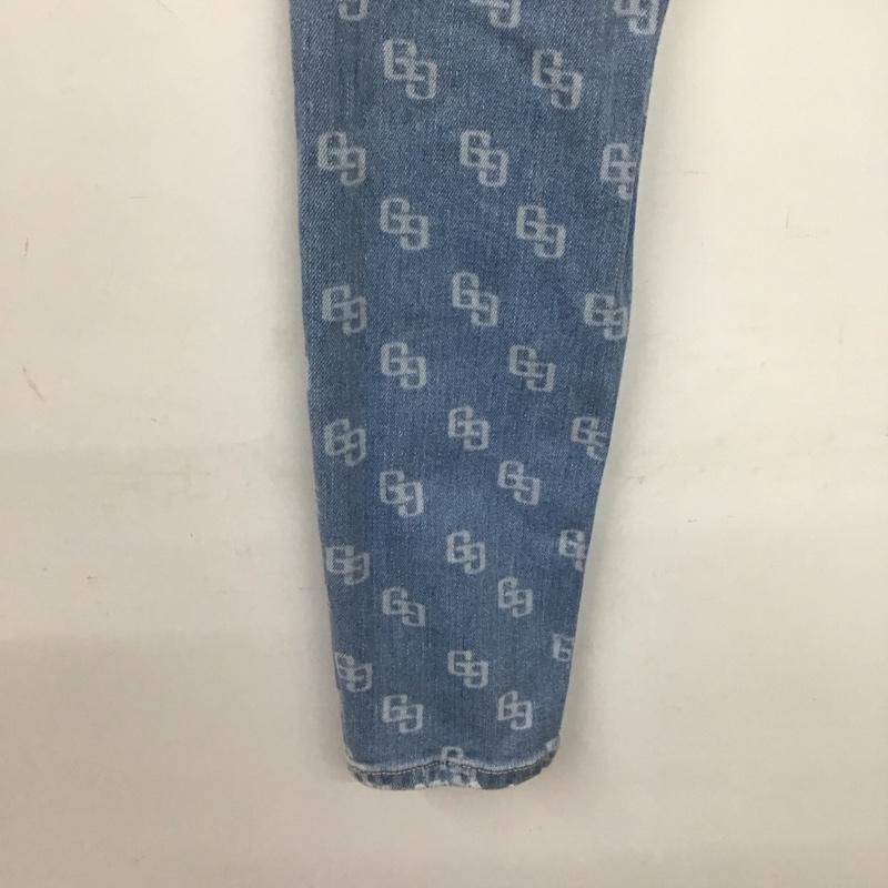ジェイダ GYDA パンツ デニム、ジーンズ 072222409901 H/W LASER GG PATTERNスキニーデニムパンツ XS 総柄 X ロゴ、文字 水色 / ライトブルー /  レディース USED 古着 中古 10148927