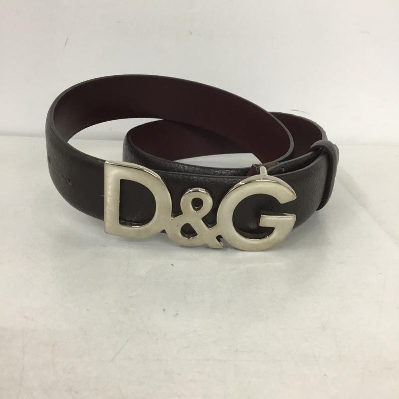 ドルチェアンドガッバーナ DOLCE&GABBANA ベルト・バックル ベルト ロゴバックル レザー D&G ロゴ、文字 ダークブラウン / ダークブラウン /  メンズ USED 古着 中古 10142416