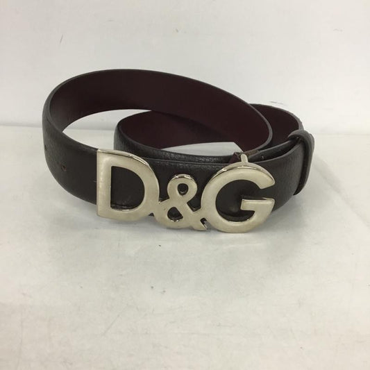 ドルチェアンドガッバーナ DOLCE&GABBANA ベルト・バックル ベルト ロゴバックル レザー D&G ロゴ、文字 ダークブラウン / ダークブラウン /  メンズ USED 古着 中古 10142416