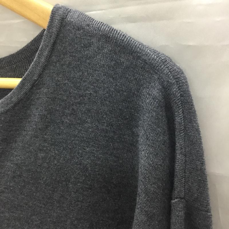 ローリーズファーム LOWRYS FARM ワンピース ロングスカート 長袖ニットワンピース ロングニットワンピース Vネック FREE 無地 灰 / グレー /  レディース USED 古着 中古 10122178