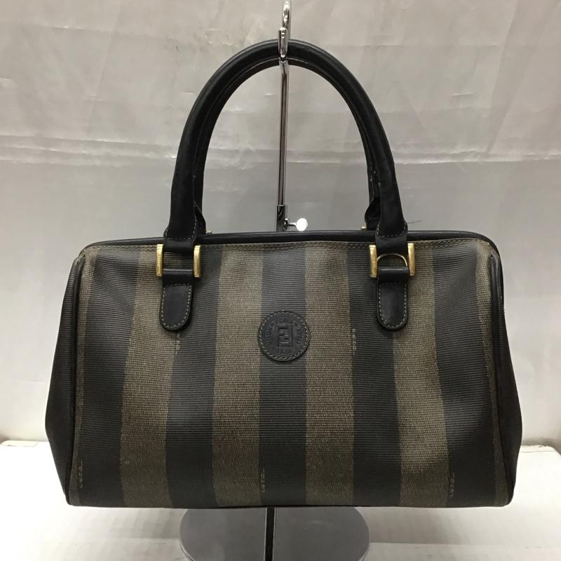 フェンディ FENDI ハンドバッグ ハンドバッグ FENDI ペカンモノグラム ミニボストン ロゴ、文字 茶 / ブラウン / X 黒 / ブラック /  レディース USED 古着 中古 10111768