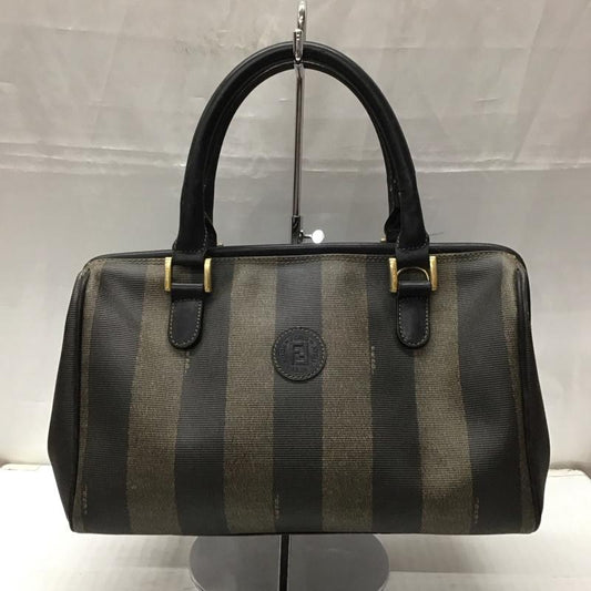 フェンディ FENDI ハンドバッグ ハンドバッグ FENDI ペカンモノグラム ミニボストン ロゴ、文字 茶 / ブラウン / X 黒 / ブラック /  レディース USED 古着 中古 10111768