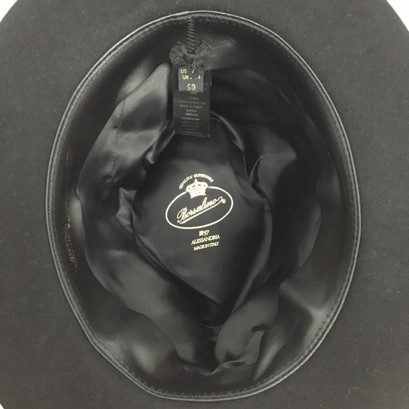 ボルサリーノ Borsalino 帽子 ハット 中折れ帽 ソフトハット イタリア製 無地 黒 / ブラック /  メンズ USED 古着 中古 10143668