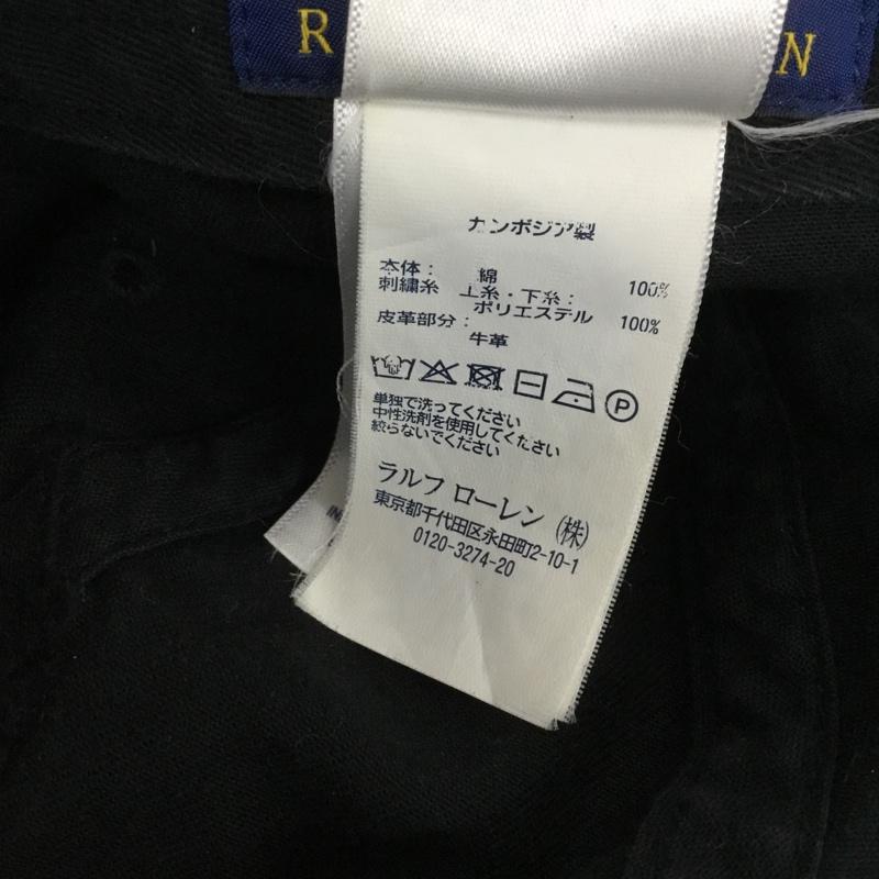 ポロラルフローレン POLO RALPH LAUREN 帽子 キャップ コットン レザー ONE SIZE ワンポイント 黒 / ブラック /  メンズ USED 古着 中古 10144303