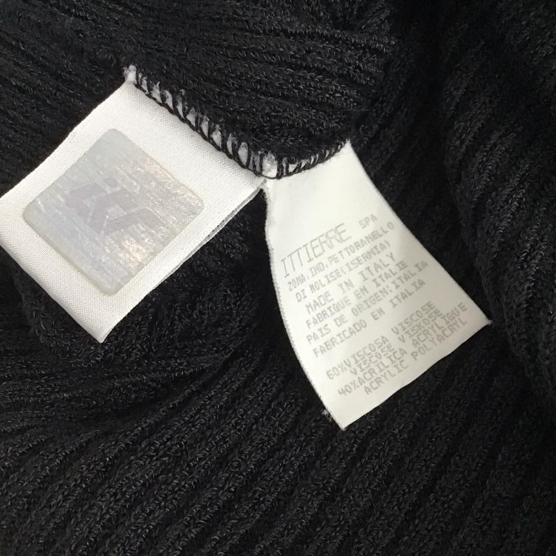 ドルチェアンドガッバーナ DOLCE&GABBANA カーディガン 半袖 半袖ニットカーディガン 前ボタン リブニット ショート丈 ロゴ、文字 黒 / ブラック /  レディース USED 古着 中古 10138795