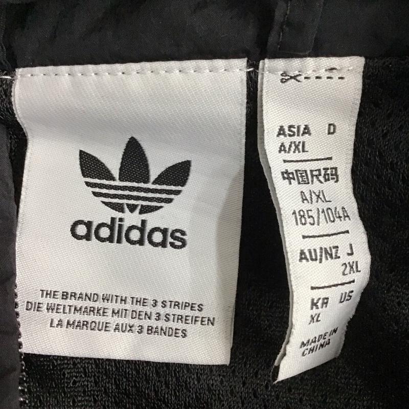 アディダス adidas ジャケット、上着 ジャケット、ブレザー a6a001 ポリエステルジャケット ジップアップジャケット スタンドカラー XXL ロゴ、文字 白 / ホワイト / X 黒 / ブラック /  メンズ USED 古着 中古 10131353