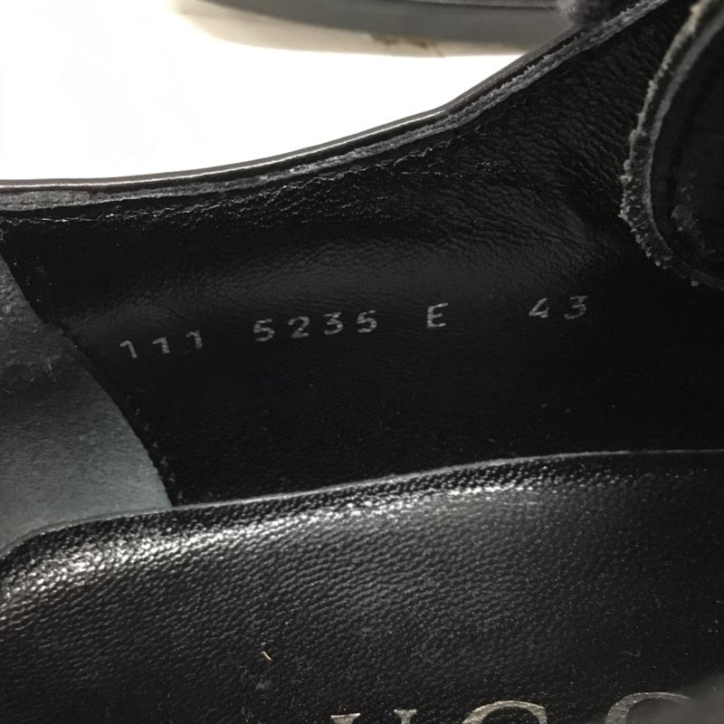 グッチ GUCCI 革靴 革靴 111 5235 レザー レースアップ 43 無地 黒 / ブラック /  メンズ USED 古着 中古 10110533