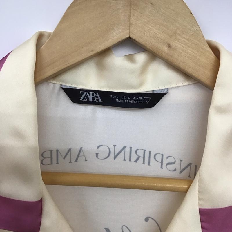 ザラ ZARA シャツ、ブラウス 半袖 半袖シャツ プリントシャツ カラーシャツ S プリント ベージュ / ベージュ /  メンズ USED 古着 中古 10132699