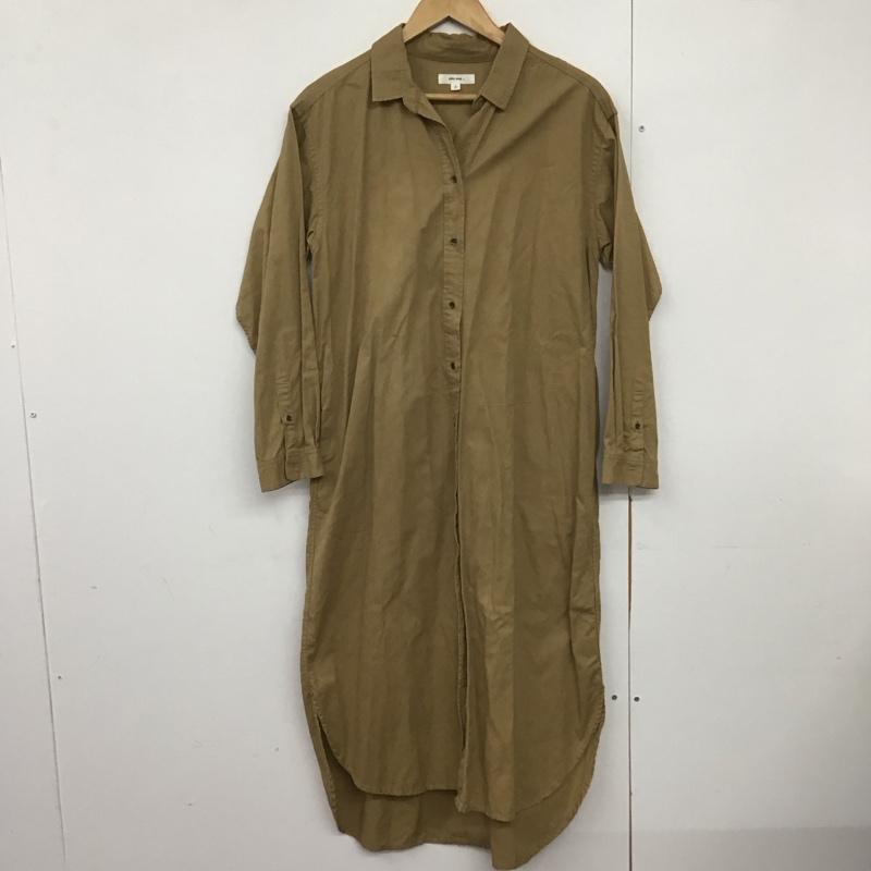 ニコアンド niko and... シャツワンピース 長袖 ST74CH02AD ロングスカート ロング丈 長袖 L 無地 茶 / ブラウン /  レディース USED 古着 中古 10144378