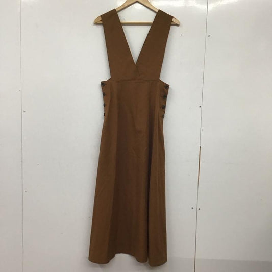 ナノユニバース nano・universe ワンピース ロングスカート BM91ONP007TN ジャンパースカート FREE 無地 茶 / ブラウン /  レディース USED 古着 中古 10139382