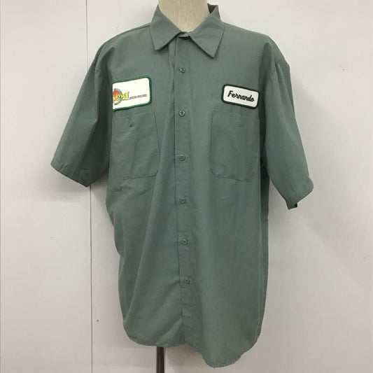 古着 USED シャツ、ブラウス 半袖 半袖シャツ カラーシャツ 半袖カットソー ボーリングシャツ 古着 XL ロゴ、文字 カーキ / カーキ /  メンズ USED 古着 中古 10106208
