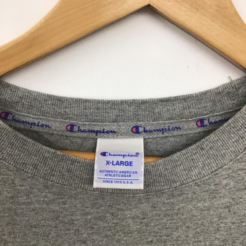チャンピオン Champion Tシャツ 半袖 c3-v331 ショートスリーブティーシャツアクションスタイル 半袖カットソー XL ロゴ、文字 灰 / グレー /  メンズ USED 古着 中古 10132717